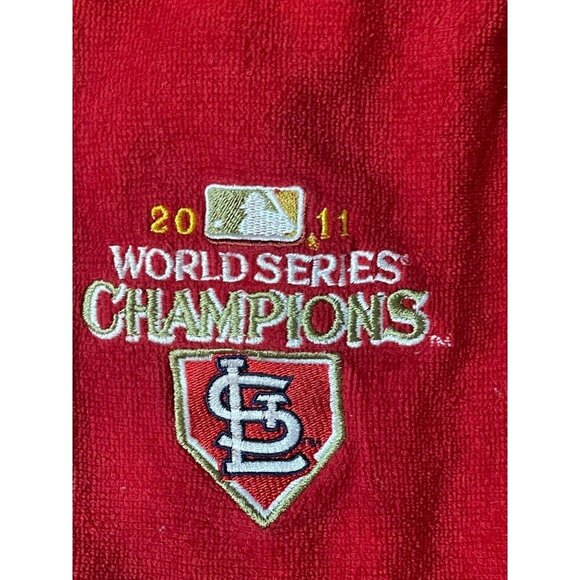 St Louis Cardinals 2011 World Series Championship Tri Fold Towel Red Embroidered - Picture 2 of 8